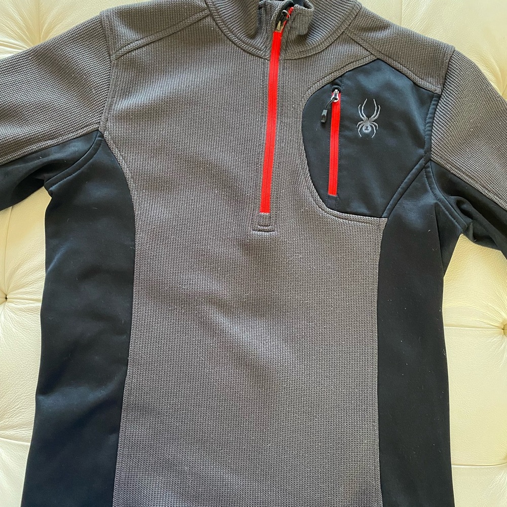 Spyder Gray and Black Pullover with Red Accents